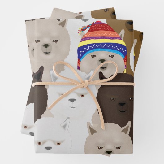 Alpaca Wrapping Paper Sheets Geschenkpapier Set (Beispiel)