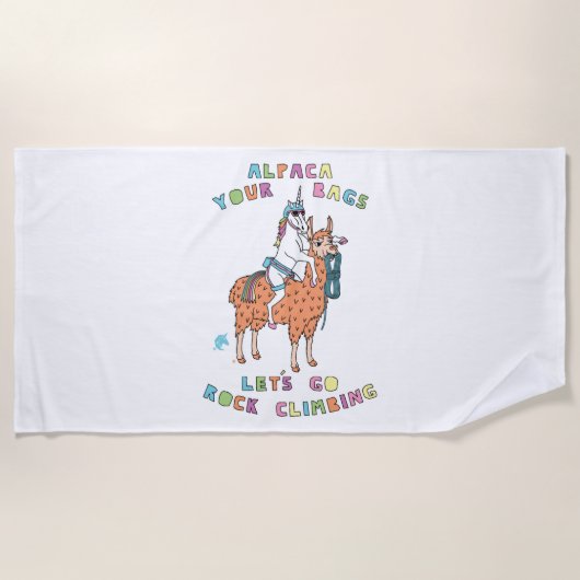 Alpaca Your Bags Lass Go Rock Klettergarten Strandtuch (Vorderseite)