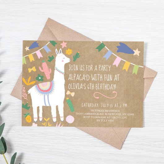 Alpaca'd with Fun Birthday Party Einladung