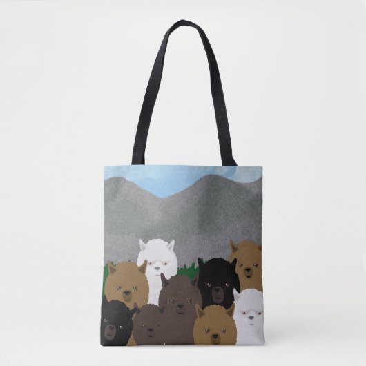 Alpacas Allover Tote Bag Tasche (Vorderseite)