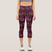 Alpacas auf Lila, hochglänzenden Capris-Leggings Capri Leggings (Vorderseite)
