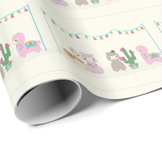Alpacas Geschenkpapier (Rolleneckpunkt)