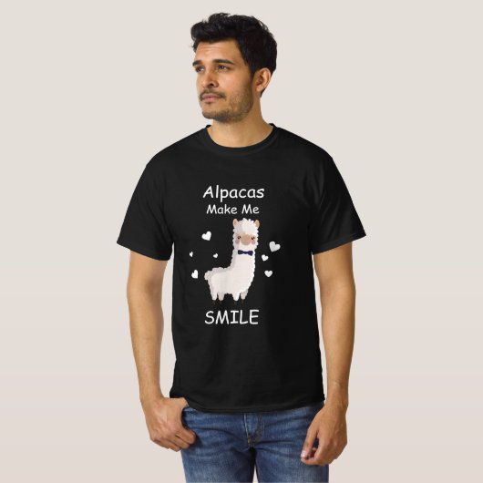 Alpacas Lächeln Sie mich, Llama Liebhaber Geschenk T-Shirt (Vorne ganz)