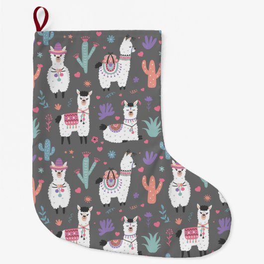 Alpacas/Llamas Großer Weihnachtsstrumpf (Vorderseite)