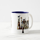 Alpacas-Logo mit Alpacas, Zweifarbige Tasse (VorderseiteRechts)