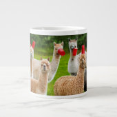 Alpacas mit roten Rassen Jumbo-Tasse (Vorderseite)
