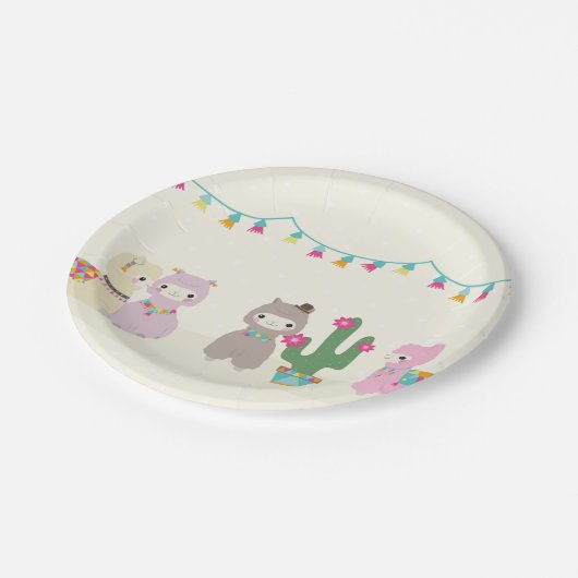 Alpacas Pappteller (Schrägansicht)