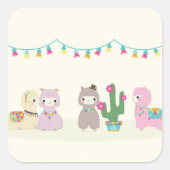 Alpacas Quadratischer Aufkleber (Vorderseite)