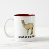 Alpacas sind niedlich als Lamas Zweifarbige Tasse (Links)