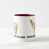 Alpacas sind niedlich als Lamas Zweifarbige Tasse (Mittel)