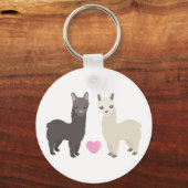 Alpacas und Herz Schlüsselanhänger (Vorderseite)
