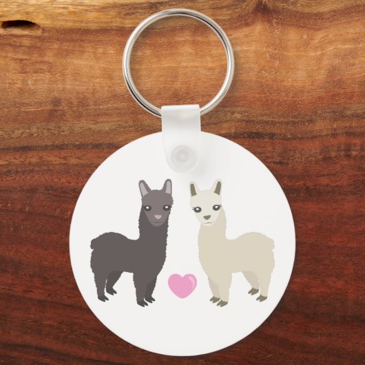Alpacas und Herz Schlüsselanhänger (Vorderseite)