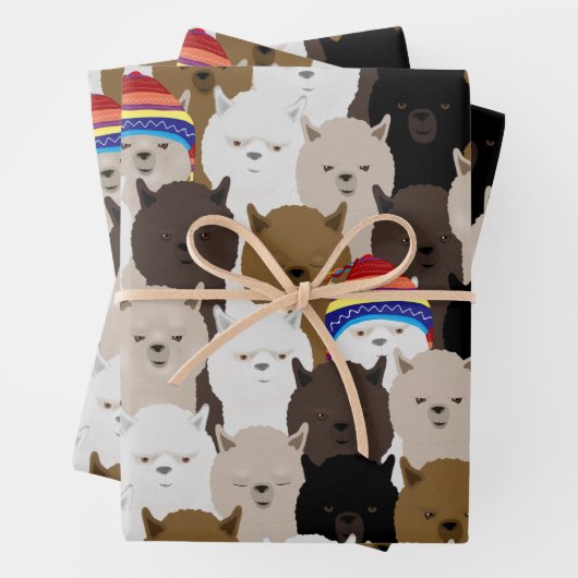 Alpacas Wrapping Paper Sheets Geschenkpapier Set (Beispiel)