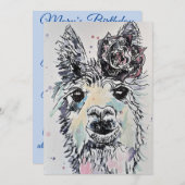 Alpacca Llama Kunstvoll wandern im Valle Verzasca Einladung (Vorne/Hinten)