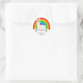 Alpacorn Rainbow Runder Aufkleber (Tasche)