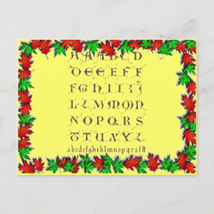 Alpahbet aus dem 12. Jahrhundert Postkarte