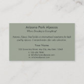 Alpaka Alpakka Alpaka Alpaga Visitenkarte (Rückseite)