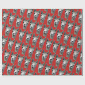 Alpaka auf rotem Papier Geschenkpapier (Flach)