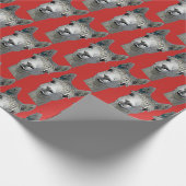 Alpaka auf rotem Papier Geschenkpapier (Ecke)