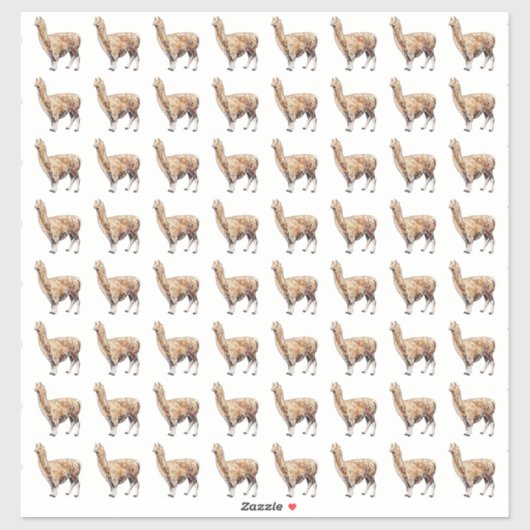 Alpaka Aufkleber (Blatt)