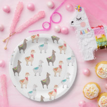 Alpaka-Baby-Party | Wasserfarbe-Lama-Kinderparty