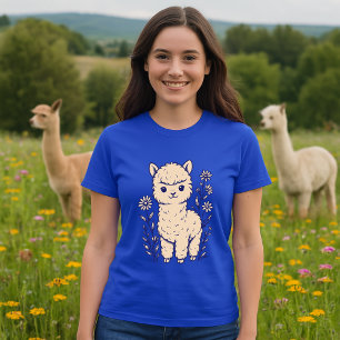 Alpaka-Baby & Wildblumen T-Shirt