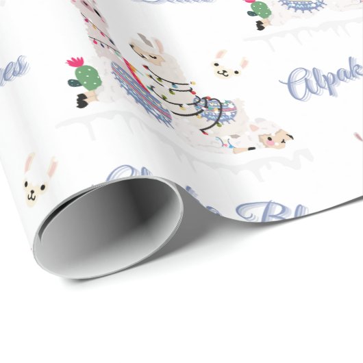 Alpaka Blues Geschenkpapier (Rolleneckpunkt)