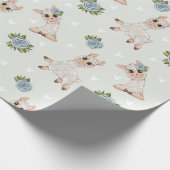 Alpaka-Blume von niedlichem Lama Geschenkpapier (Ecke)