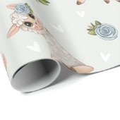 Alpaka-Blume von niedlichem Lama Geschenkpapier (Rolleneckpunkt)
