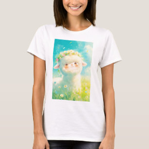 Alpaka Blumenkronen Glückseligkeit T-Shirt