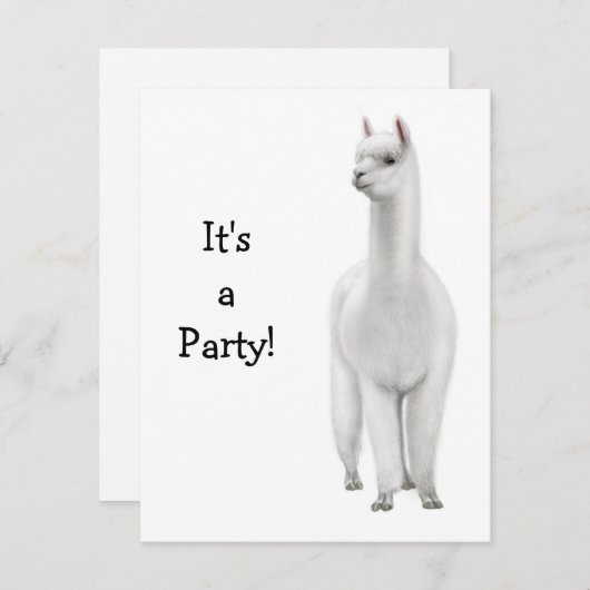 Alpaka Einladung (Vorne/Hinten)