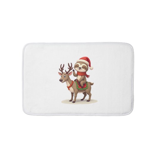 Alpaka-Faultier-Weihnachten (1) Badematte (Vorderseite)