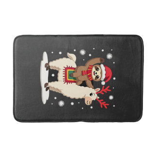 Alpaka-Faultier-Weihnachten (1) Badematte