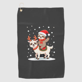 Alpaka-Faultier-Weihnachten (4) Golfhandtuch