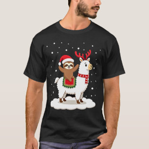 Alpaka-Faultier-Weihnachten T-Shirt