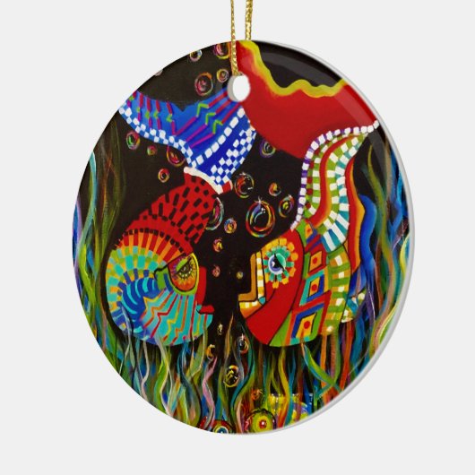 Alpaka-Fisch Keramik Ornament (Links)