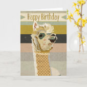 Alpaka-Geburtstags-Karte Karte (Gelbe Blume)