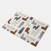 Alpaka-Geo-Muster Fußmatte (Schrägansicht)