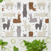 Alpaka-Geo-Muster Handtuch (Gefaltet)