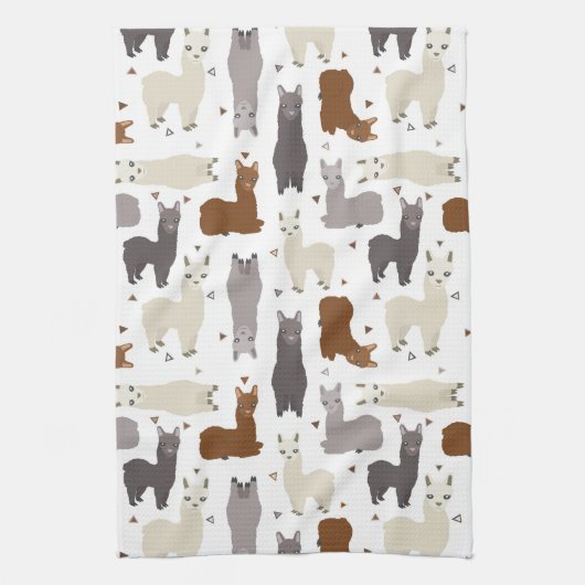 Alpaka-Geo-Muster Handtuch (Vertikal)