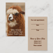 Alpaka Hairstylist-Verabredungskarten Terminkarte (Vorne/Hinten)