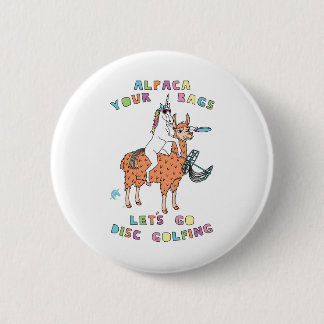 Alpaka-Ihr-Tasche-Let's-Spiel-Disc-Golf-Einhorn Button