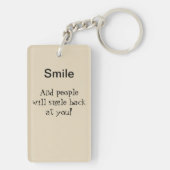 Alpaka-Lächeln personifiziert 2 mit Seiten Schlüsselanhänger (Rückseite)