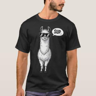 Alpaka Lama mit Sonnenbrille – Was geht lustiges T T-Shirt