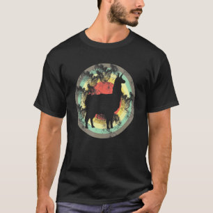 Alpaka Lama Vintage Retro Silhouette Tier T-Shirts