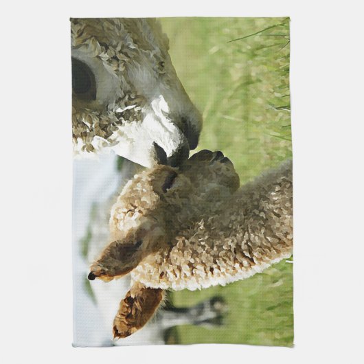 Alpaka-Liebe Geschirrtuch (Vertikal)