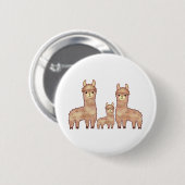 Alpaka-Liebelustige TierCartoonkunst Button (Vorne & Hinten)