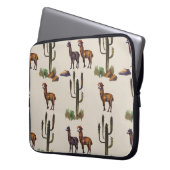 Alpaka Llama, Wasserfarbmuster. Laptopschutzhülle (Vorderseite Links)