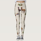 Alpaka Llama, Wasserfarbmuster. Leggings (Vorderseite)