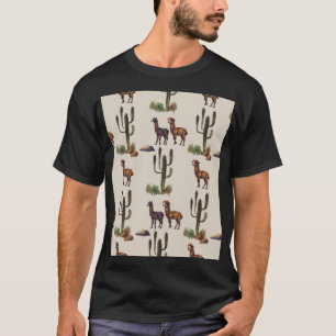 Alpaka Llama, Wasserfarbmuster. T-Shirt